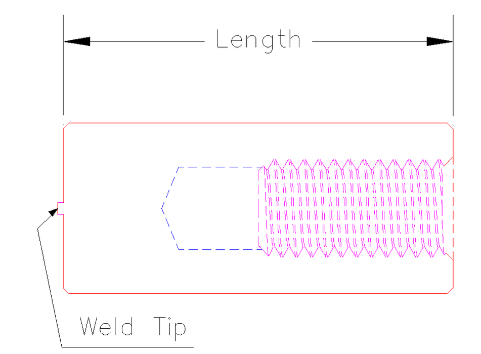 CD Weld Stud,Internal,Full Base (Tapped Pad) Stainless Steel, Plain, 3/8-16 Thread