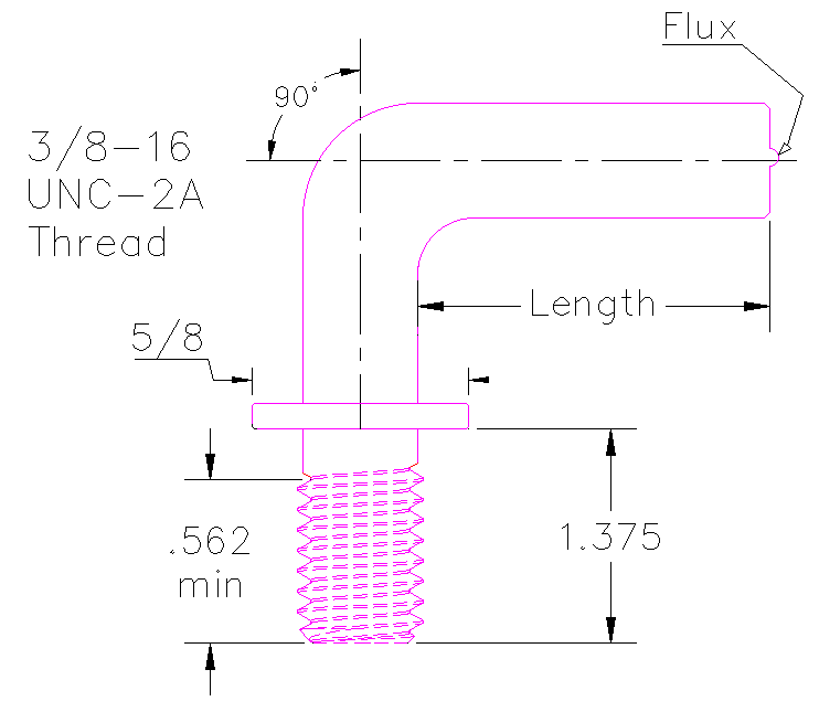 Arc Weld Stud, External, Bent Collar Stud,Stainless Steel 316L, Plain