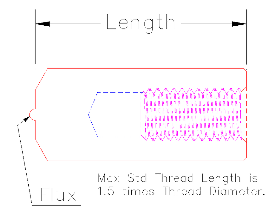 Arc Weld Stud, Internal, Full Base (Tapped Pad), Stainless Steel 316L,  Passivated, 1/4-20 Thread